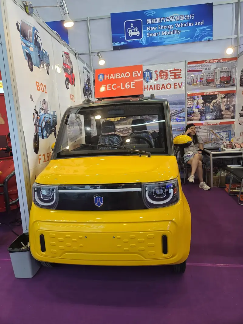 Mini veículo elétrico Haibao na Canton Fair 2025 — Fase 1 EVs