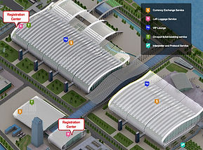 Mapa de registro Canton Fair Pazhou Complex Guangzhou — guia de navegação da feira