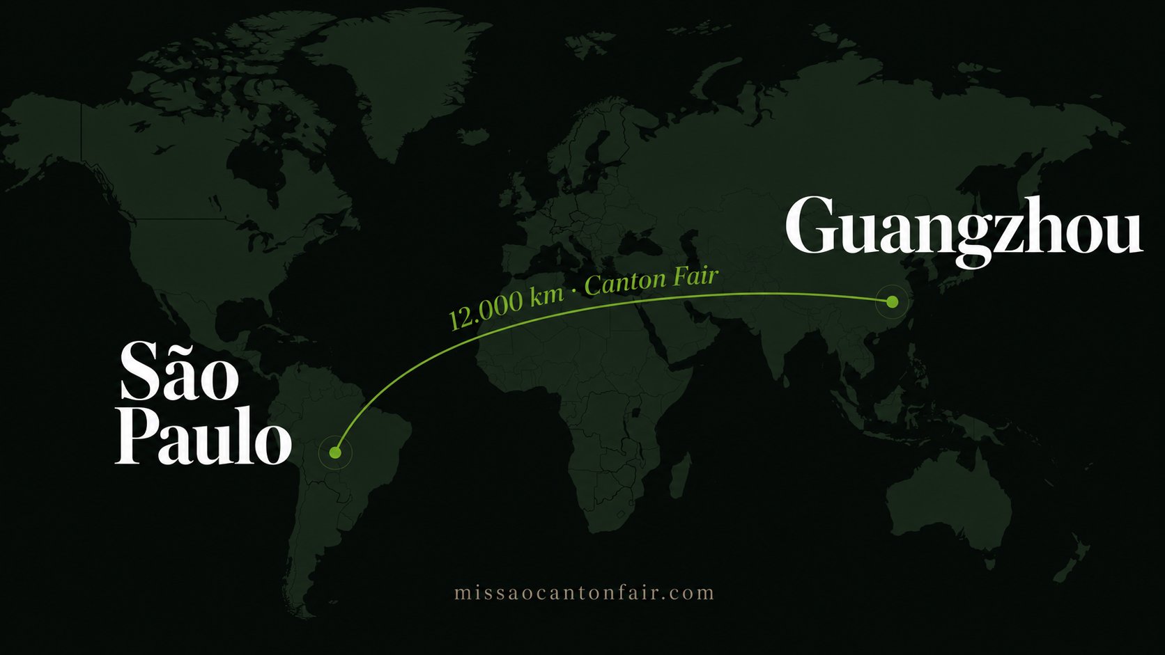 Rota da missão Canton Fair — São Paulo Brasil a Guangzhou China 12.000 km — missaocantonfair.com